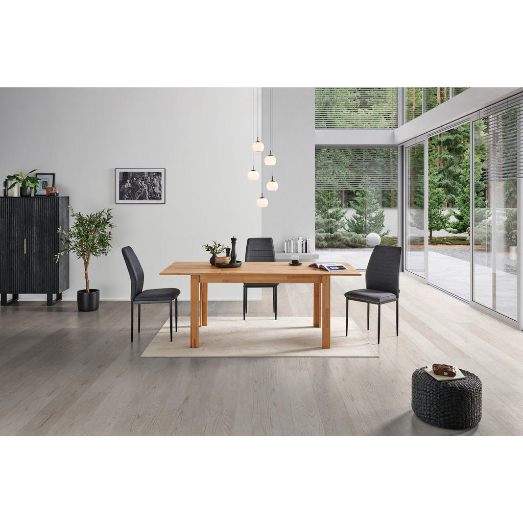 Thumbnail - Livetastic Esstisch, Kernbuche, Holz, Kernbuche, massiv, rechteckig, Säule, 90x76x140-200 cm, ausziehbar, gastro- und ob...