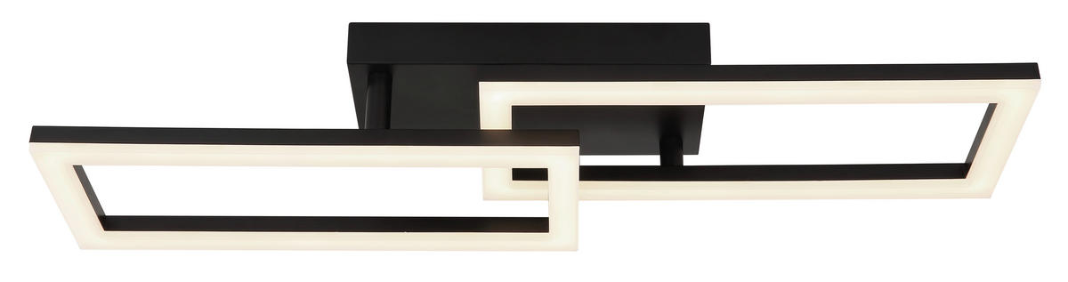 LED PLAFONJERA - opal/crna, Dizajnerski, metal/plastika (61,4/19,5/9cm)