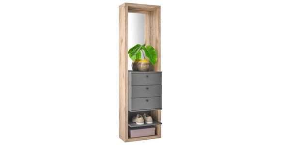 GARDEROBE  in 51/178/35 cm  - Eichefarben/Anthrazit, Basics, Glas/Holzwerkstoff (51/178/35cm) - Carryhome