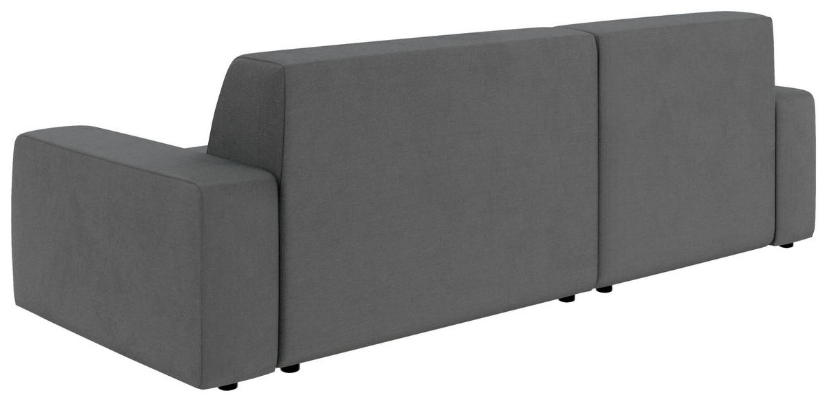 ECKSOFA in Struktur Anthrazit  - Anthrazit/Schwarz, Modern, Kunststoff/Textil (162/246cm) - Trendmanufaktur