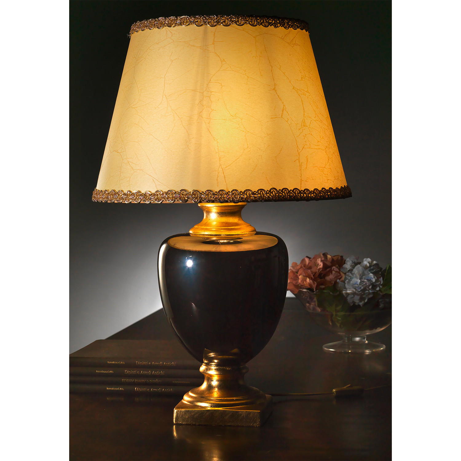 TISCHLEUCHTE 45/45/75 cm   - Hellbraun/Goldfarben, KONVENTIONELL, Keramik/Textil (45/45/75cm)