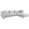 ECKSOFA Weiß Echtleder  - Chromfarben/Weiß, Natur, Leder/Metall (297/214cm) - Valdera