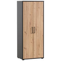 AKTENSCHRANK Schwarz, Eiche Artisan  - Schwarz/Eiche Artisan, MODERN, Holzwerkstoff (65,1/163,6/41cm) - MID.YOU