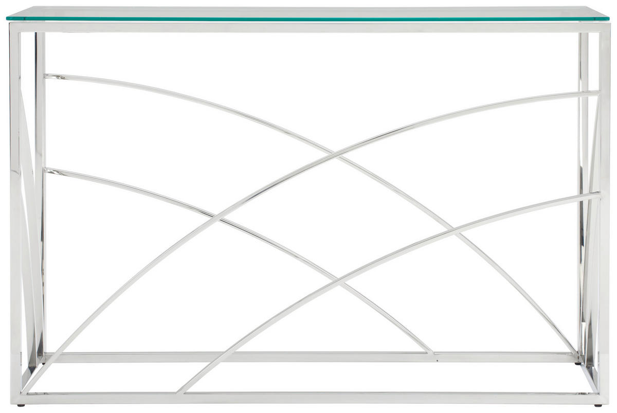 KONSOLENTISCH Klar, Chromfarben  - Klar/Chromfarben, Trend, Glas/Metall (120/40/78cm) - Xora