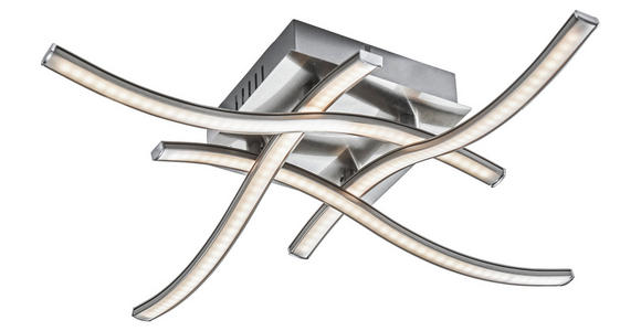 LED-DECKENLEUCHTE 47,5/47,5/9,5 cm  - Nickelfarben, KONVENTIONELL, Kunststoff/Metall (47,5/47,5/9,5cm) - Novel