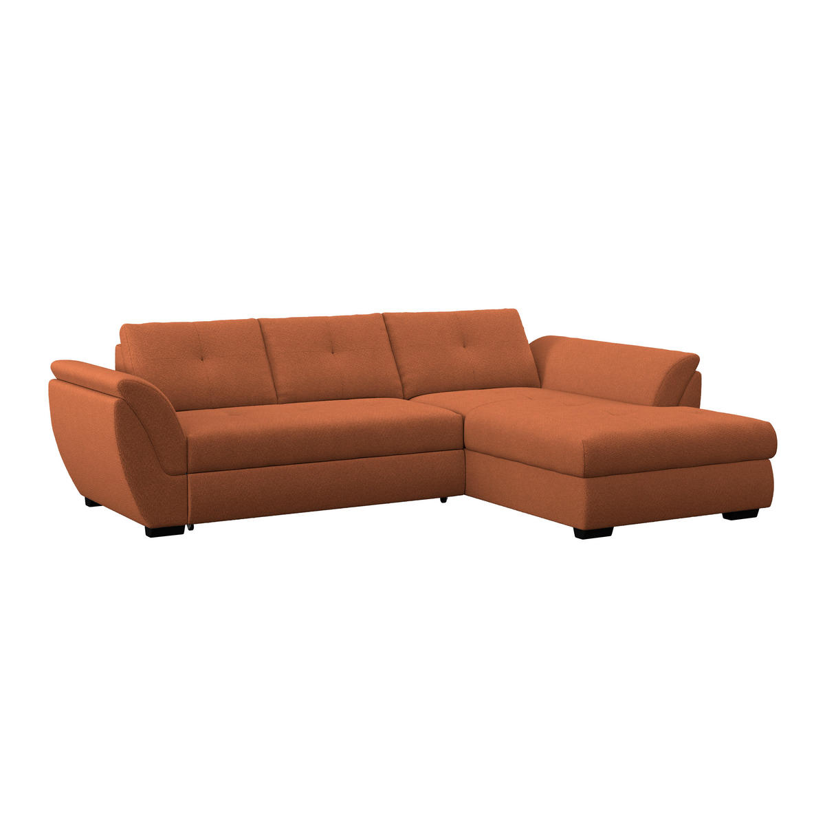 ECKSOFA Terracotta  - Terracotta/Schwarz, Konventionell, Textil (278/187cm) - MID.YOU