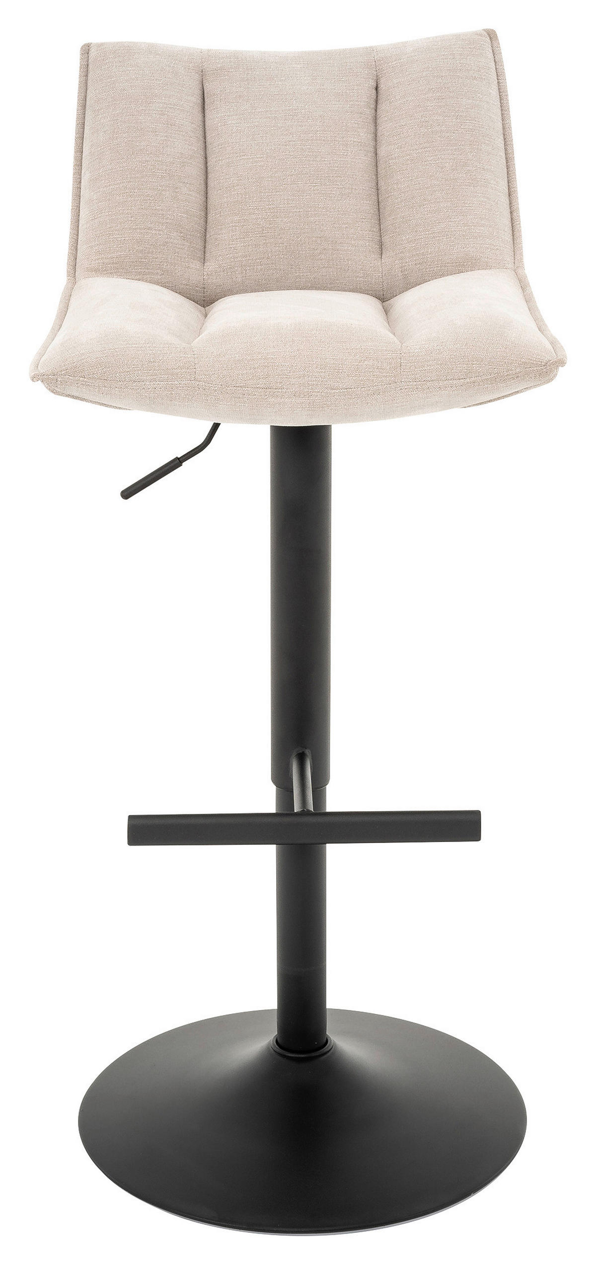 BARHOCKER Webstoff Beige Eisen Sitzfläche 360° drehbar  - Beige/Schwarz, MODERN, Textil/Metall (46/87-108/52cm) - MID.YOU