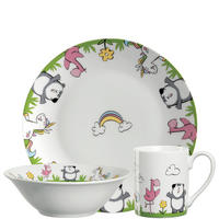 KINDERGESCHIRRSET 3-teilig  - Gelb/Schwarz, LIFESTYLE, Keramik (21,30/21,50/9,50cm) - Leonardo