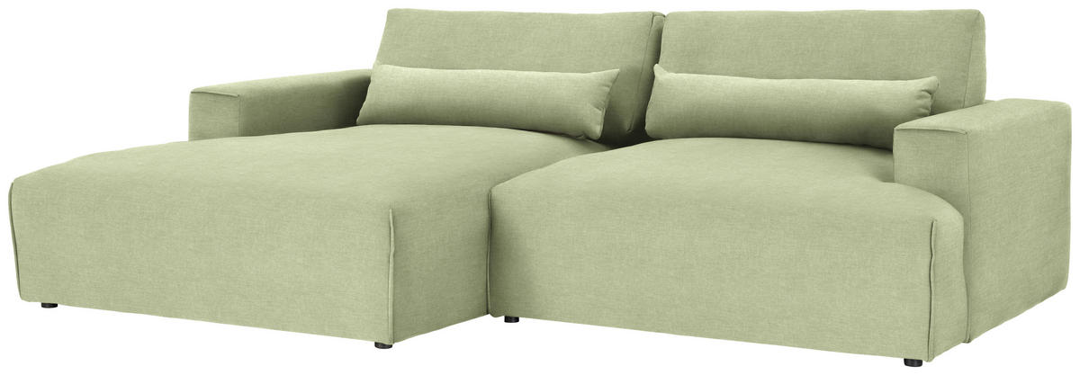 ECKSOFA Struktur Hellgrün  - Schwarz/Hellgrün, Design, Kunststoff/Textil (187/267cm) - Stylife