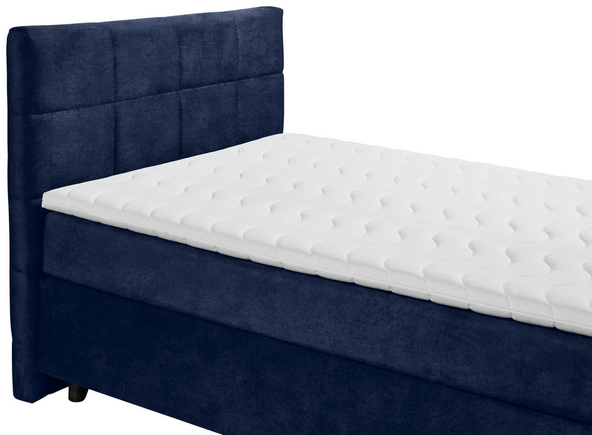 BOXSPRINGBETT 140/200 cm  in Blau  - Blau/Schwarz, Design, Holzwerkstoff/Kunststoff (140/200cm) - Xora