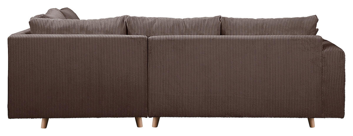 ECKSOFA inkl. Hocker Ariella Braun Cord  - Naturfarben/Braun, Design, Holz/Textil (231/161cm) - Livetastic