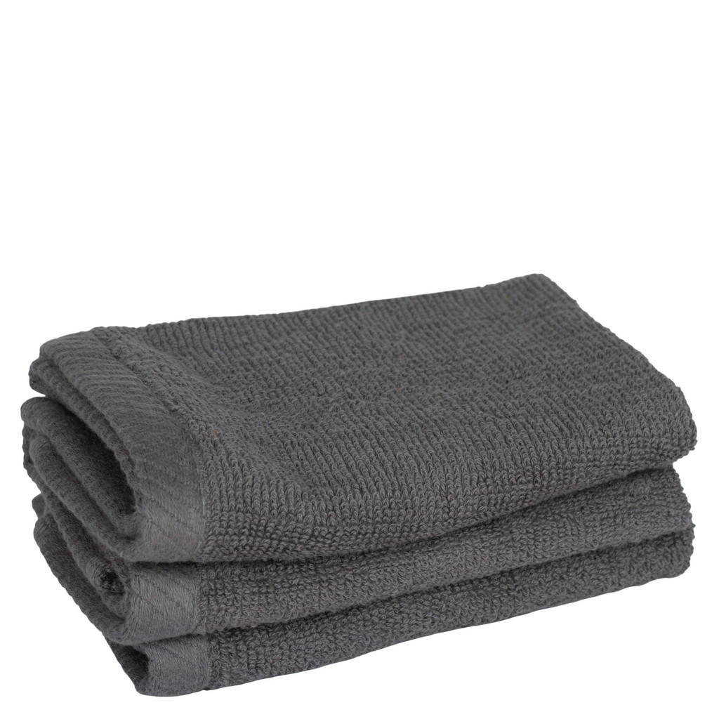 Thumbnail - Zoeppritz Seiftuchset Tiago, Anthrazit, Textil, 3-teilig, Uni, 30x30 cm, Badtextilien, Gästehandtücher