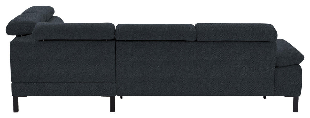 ECKSOFA in Flachgewebe Anthrazit  - Anthrazit/Schwarz, Design, Holzwerkstoff/Textil (272/217cm) - Pure Home Comfort