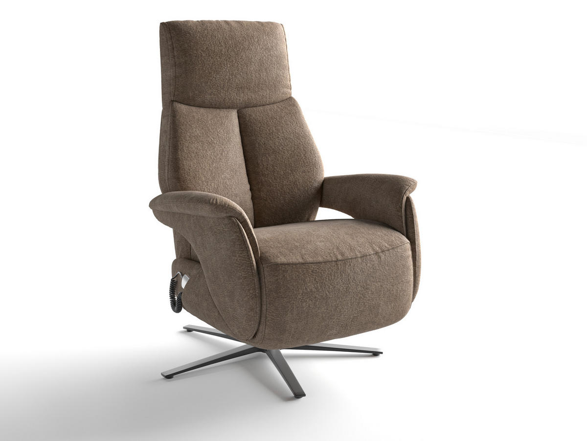 RELAXSESSEL Textil Braun  - Schwarz/Braun, Basics, Textil/Metall (75/110/85cm) - Sit & More