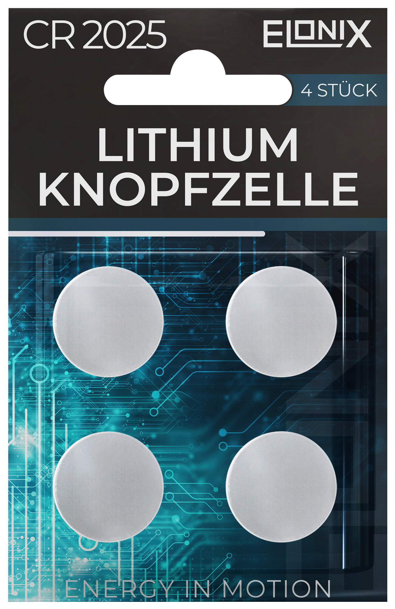 Batterie Knopfzelle Lithium CR2025 3 V 4 Stk.