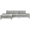 ECKSOFA in Velours Hellgrau  - Hellgrau/Schwarz, Design, Textil/Metall (179/301cm) - Chilliano