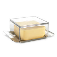 BUTTERDOSE Metall, Kunststoff  - Edelstahlfarben/Transparent, Basics, Kunststoff/Metall (14/8/5,2cm) - Gefu