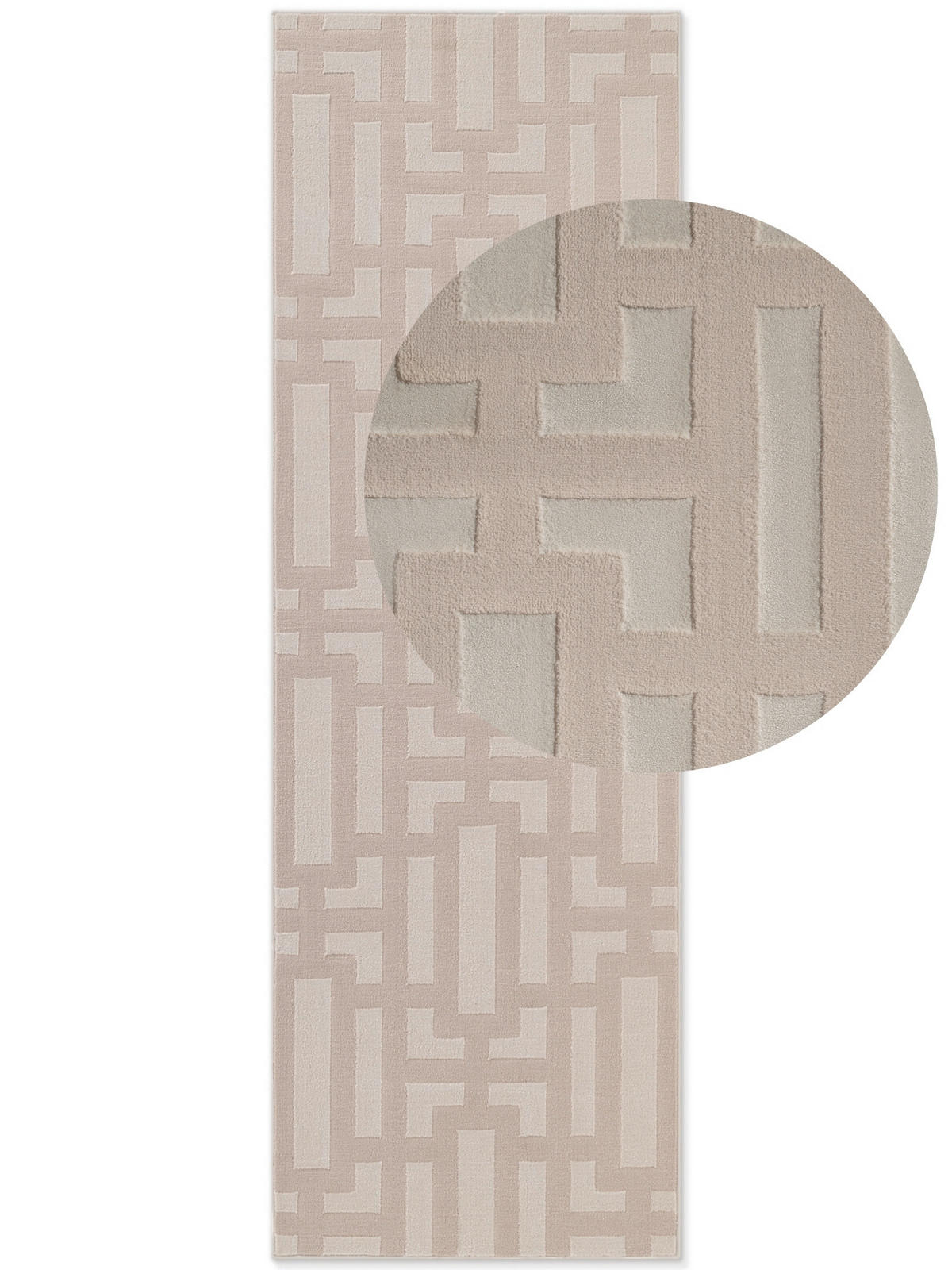 LÄUFER 80/240 cm Perles  - Beige/Creme, Design, Kunststoff (80/240cm) - Elle Decoration