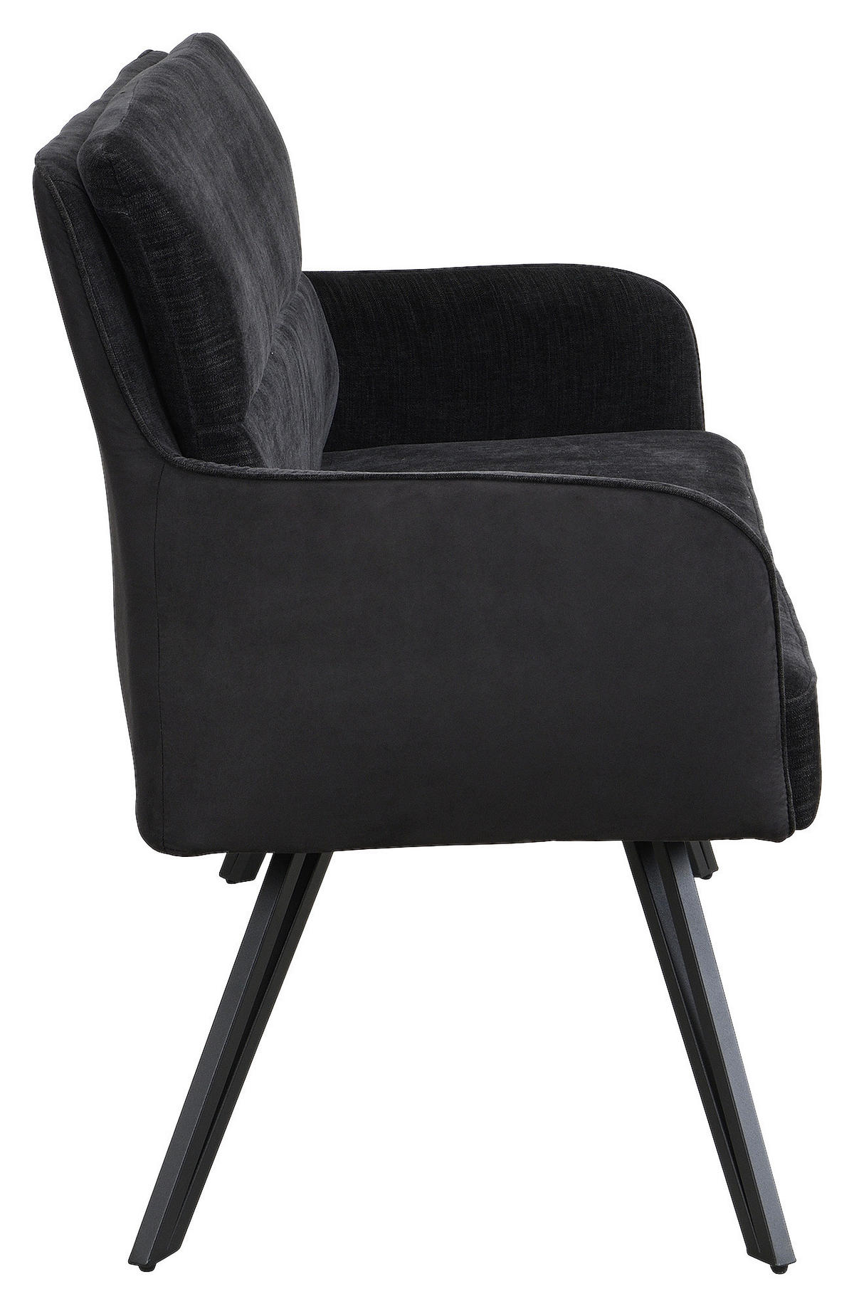 SITZBANK 160/94/67 cm Webstoff Schwarz  - Schwarz, MODERN, Textil/Metall (160/94/67cm) - MID.YOU