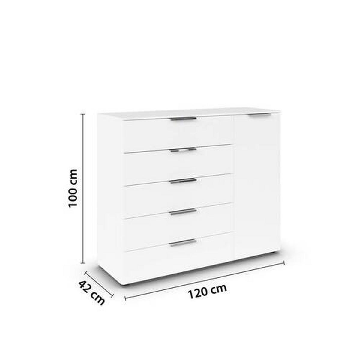 KOMÓD 120/100/42 cm  - króm/fekete, Modern, műanyag/faalapú anyag (120/100/42cm) - Rauch Möbel