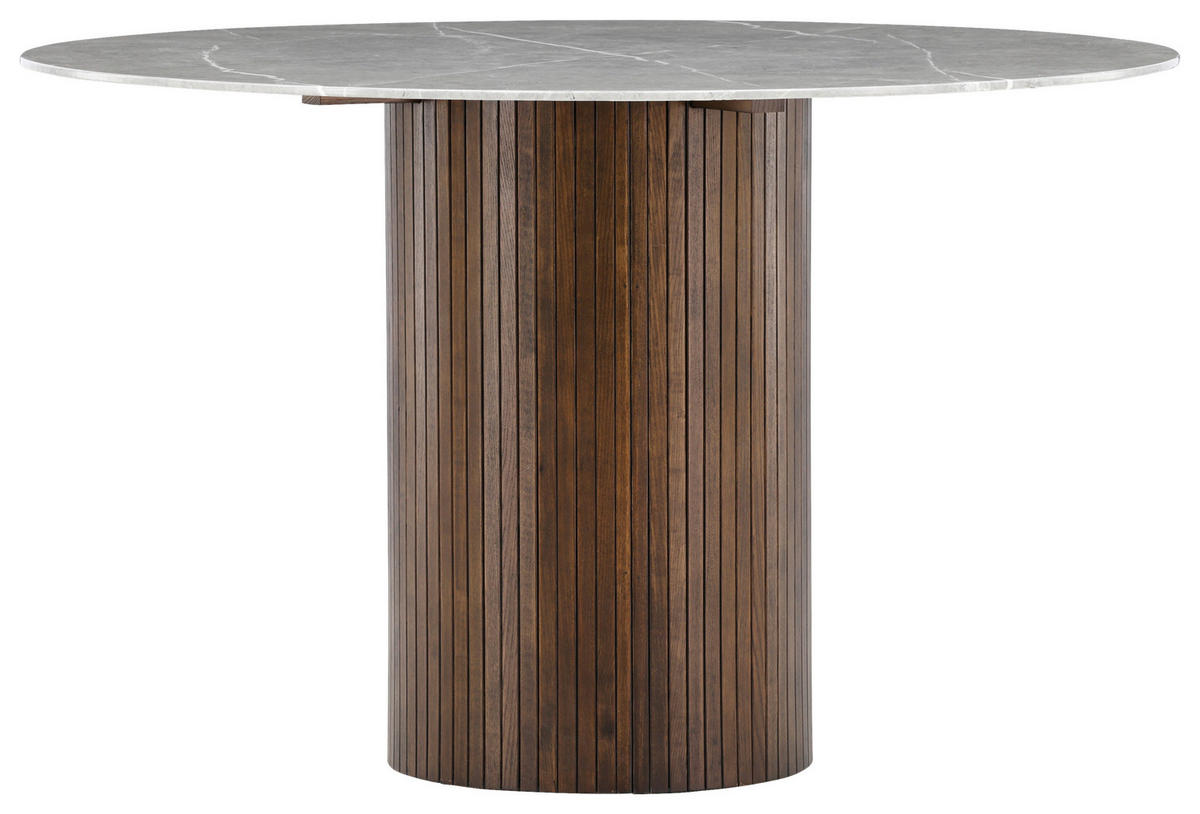 ESSTISCH in Holz, Glas 120/120/74 cm  - Dunkelgrau/Braun, Design, Glas/Holz (120/120/74cm) - Livetastic