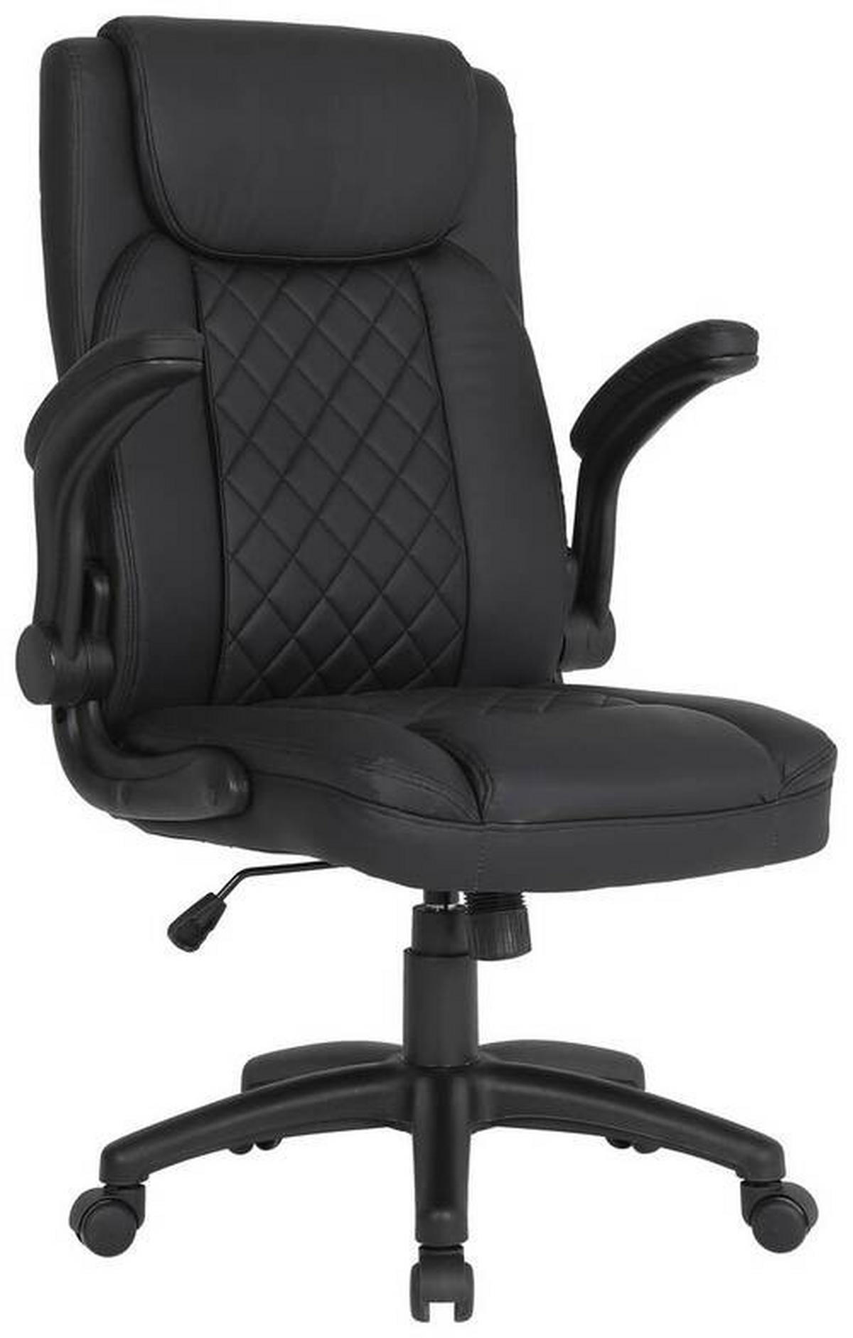 SCAUN DIRECTORIAL  in imitație piele negru  - negru, Design, plastic/metal (63,5/107,5-117/68cm) - Carryhome