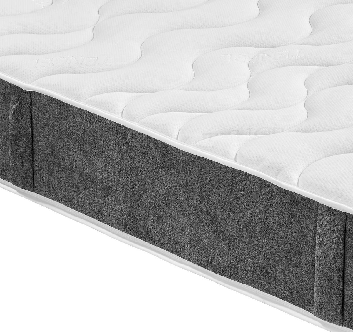 Taschenfederkernmatratze 80/200 cm, Höhe ca.: 23 cm, Wendematratze mit unterschiedlichen Härtegraden, H2 + H3 = mittel + fest, 7-Zonen - Weiß, Textil (80/200cm) - Primatex