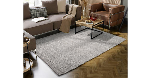 HANDWEBTEPPICH 250/300 cm Helsinki Grau rechteckig  - Grau, Basics, Textil (250/300cm) - Linea Natura