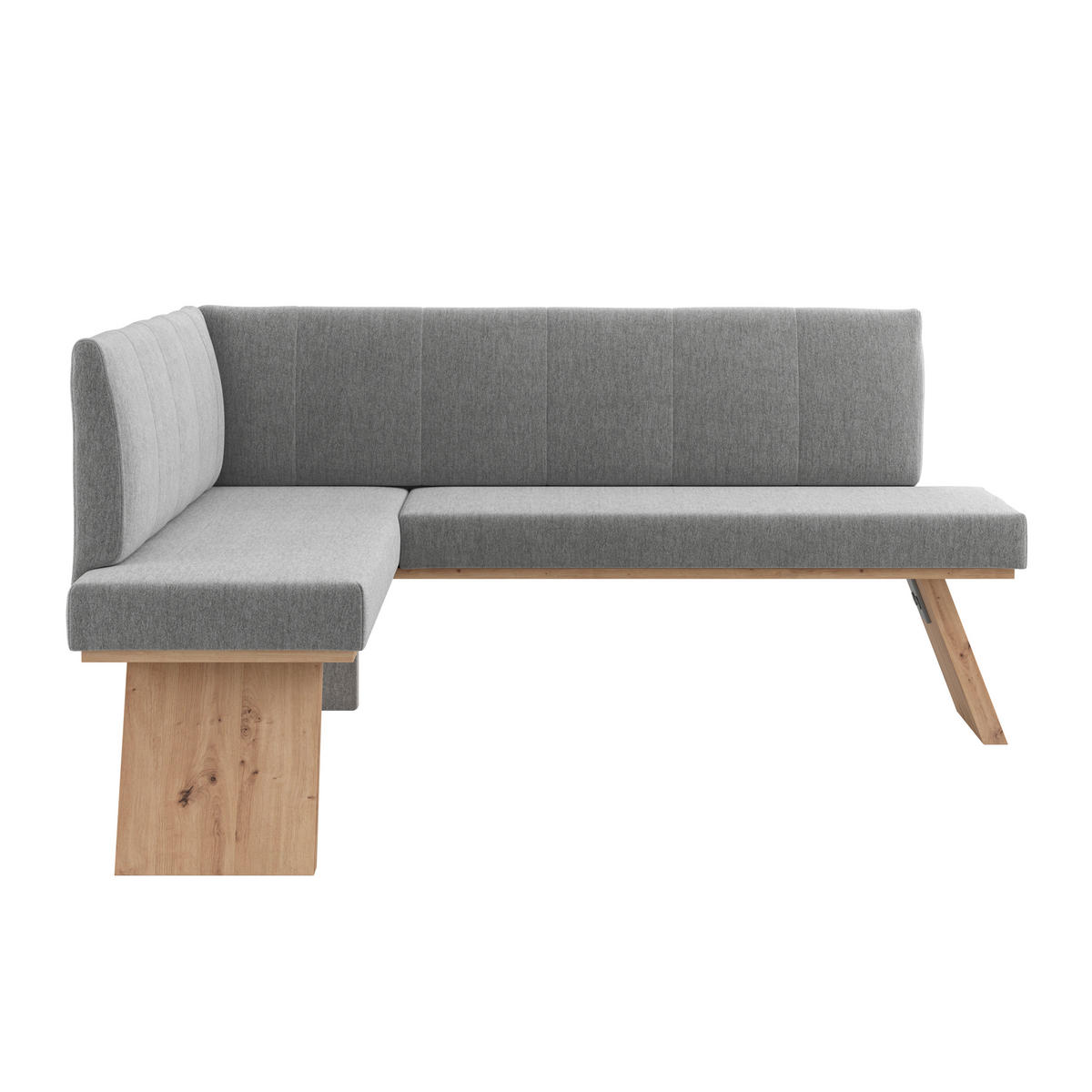 ECKBANK 150/185 cm Webstoff Grau   - Eichefarben/Grau, KONVENTIONELL, Textil (150/185cm)