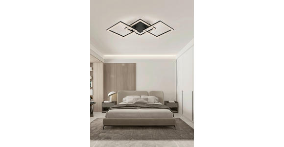 LED-DECKENLEUCHTE 76,4/35,7/8 cm   - Schwarz, Design, Kunststoff/Metall (76,4/35,7/8cm) - Novel