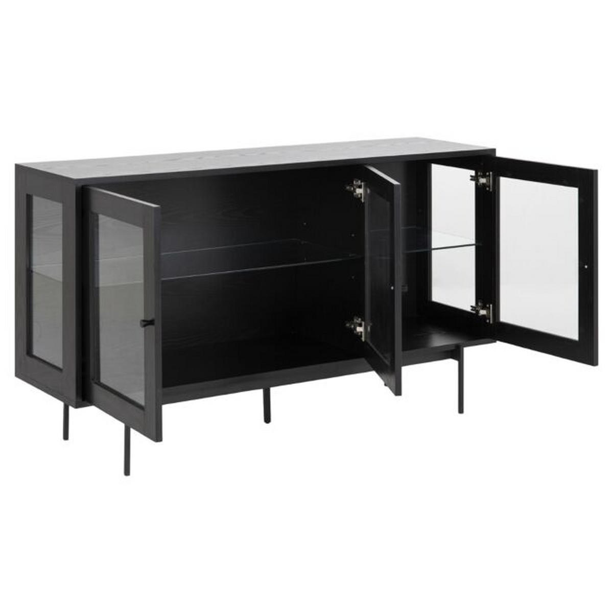 SIDEBOARD  in 140/82/40 cm  - Klar/Schwarz, KONVENTIONELL, Glas/Holzwerkstoff (140/82/40cm) - MID.YOU