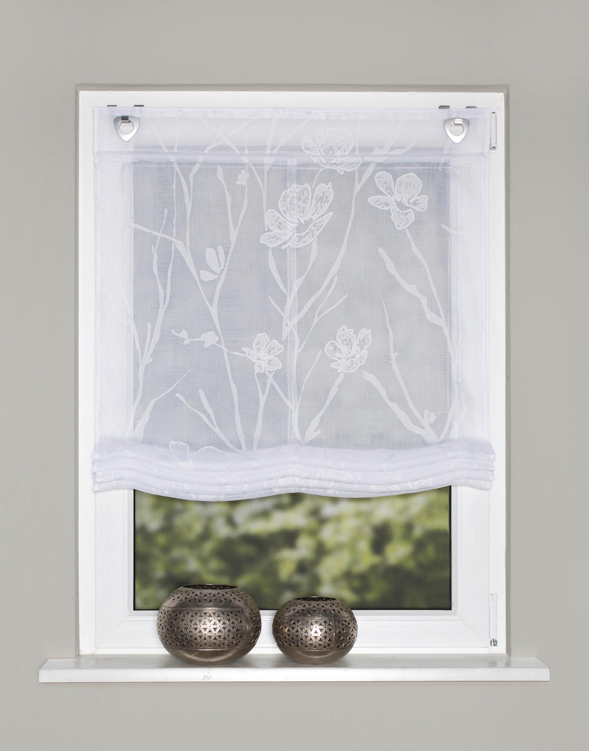 RAFFROLLO  halbtransparent   100/130 cm   - Weiß, Natur, Textil (100/130cm)