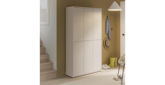 SCHUHSCHRANK  in 109,2/191,9/34,9 cm  - Sandfarben/Grau, Basics, Holzwerkstoff/Kunststoff (109,2/191,9/34,9cm) - Xora