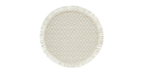 HANDWEBTEPPICH 120 cm Sylt Silberfarben, Beige  - Beige/Silberfarben, Natur, Textil (120cm) - Linea Natura