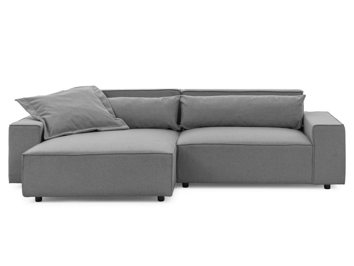 ECKSOFA Webstoff Hellgrau  - Hellgrau/Schwarz, Design, Kunststoff/Textil (251/142cm) - P & B