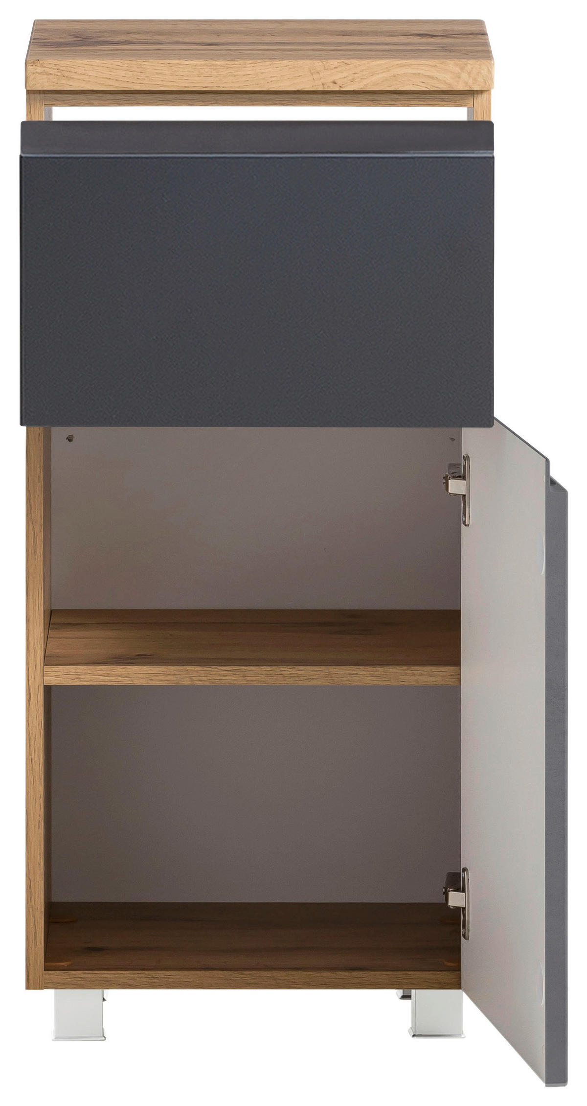 UNTERSCHRANK 40/79/35 cm   - Eiche Wotan/Grau, MODERN, Holzwerkstoff (40/79/35cm) - Held