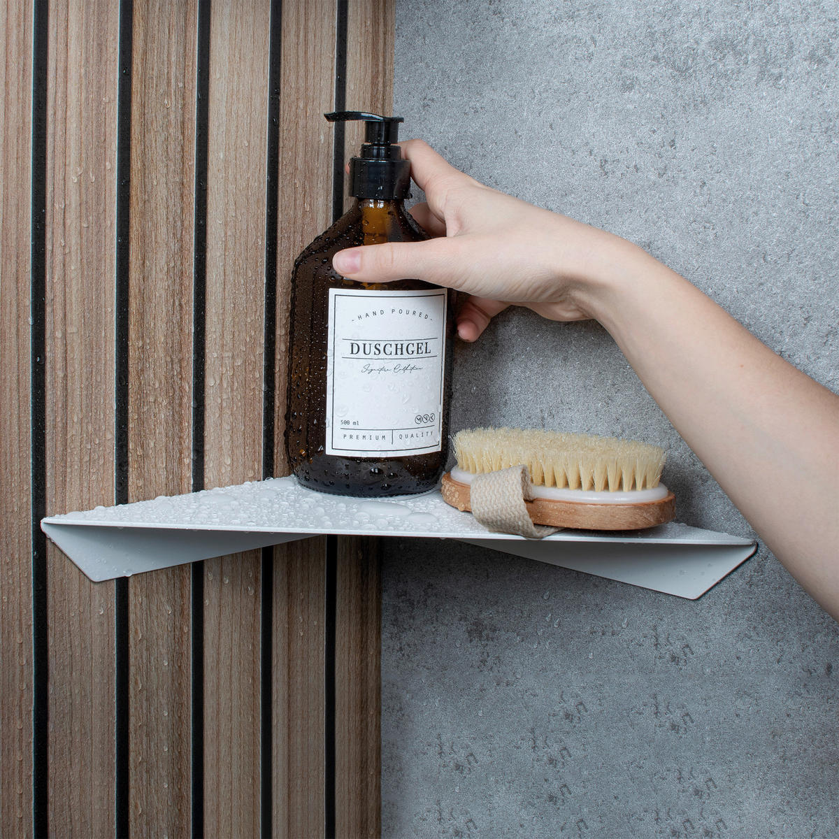 DUSCHABLAGE Metall  - Weiß, Basics, Metall (23/3,5/23cm) - Novel