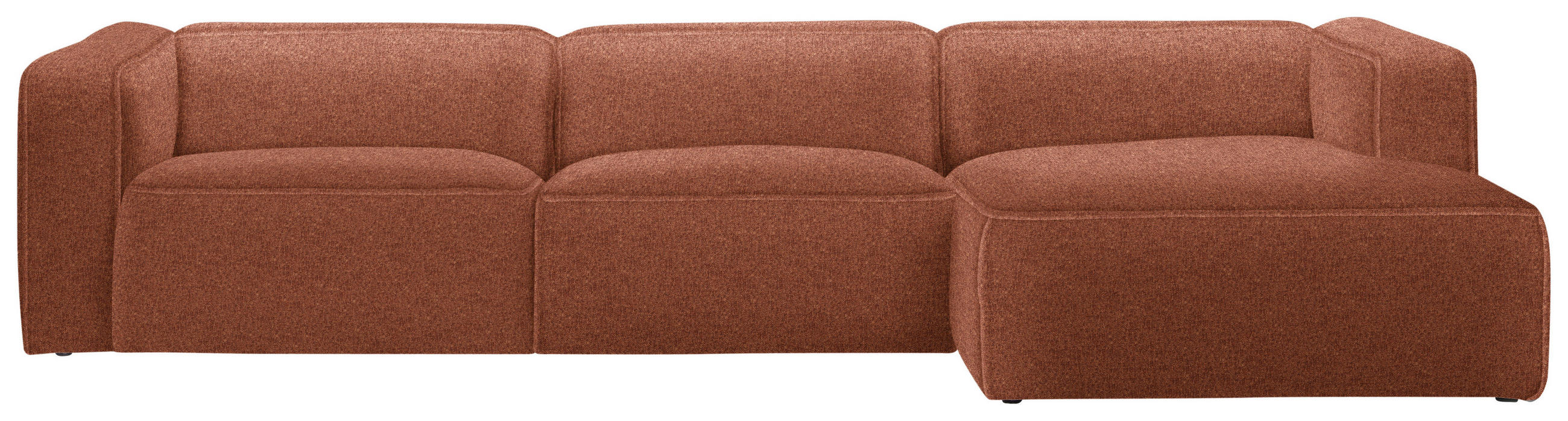 ECKSOFA FEBE in Webstoff Rostfarben  332/163 cm  - Rostfarben/Schwarz, Design, Kunststoff/Textil (332/163cm) - Stylife