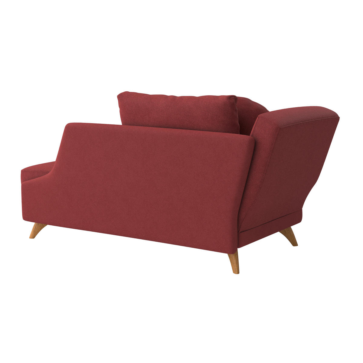 RÉCAMIERE in Flachgewebe Dunkelrot  - Eichefarben/Dunkelrot, Modern, Holz/Textil (205/74/94cm) - Bali