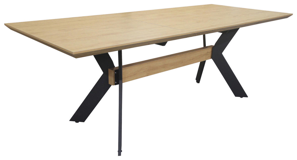 STOL ZA BLAGOVAONICU  prirodne boje, crna  metal, drvni materijal      - prirodne boje/crna, Design, drvni materijal/metal (160-220/90/76cm) - Novel