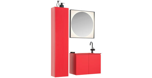 BADEZIMMER  in 70 cm  - Rot, Design, Glas/Holzwerkstoff (70cm) - Dieter Knoll