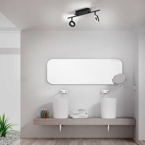 BADEZIMMER-DECKENLEUCHTE Sileda 50,5/18/19 cm   - Anthrazit, MODERN, Kunststoff/Metall (50,5/18/19cm) - Paul Neuhaus