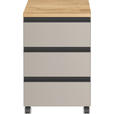 ROLLCONTAINER 40/63/50 cm  - Eichefarben/Schwarz, MODERN, Holzwerkstoff/Kunststoff (40/63/50cm) - Novel