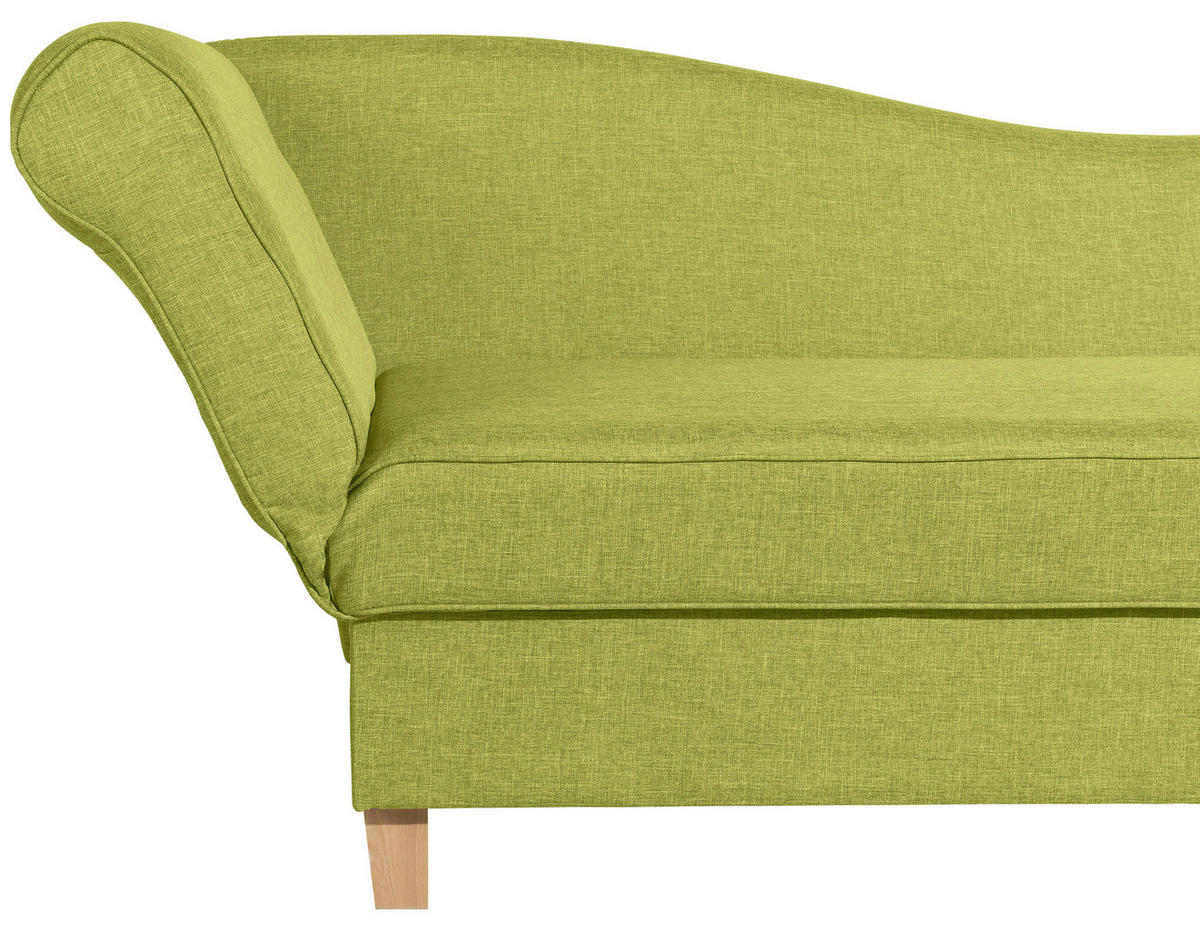 RÉCAMIERE in Flachgewebe Hellgrün  - Buchefarben/Hellgrün, Design, Holz/Textil (190/88/82cm) - Max Winzer