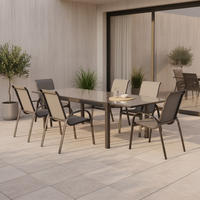 GARTENSET 7-teilig Aluminium 7-teilig  - Graphitfarben/Grau, MODERN, Textil/Metall - Gardenson