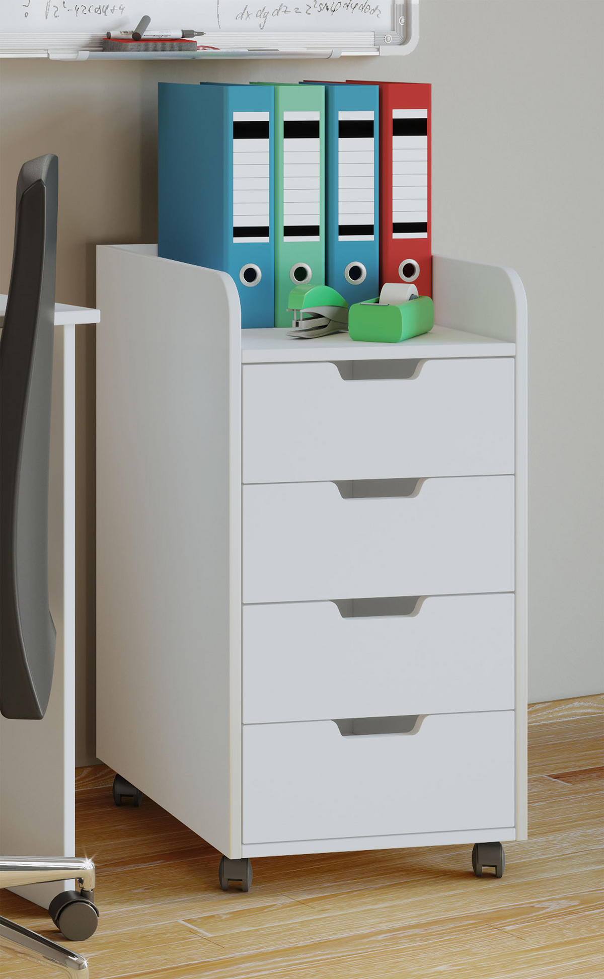 ROLLCONTAINER 40/74/50 cm  - Weiss, Konventionell, Holzwerkstoff/Kunststoff (40/74/50cm) - MID.YOU