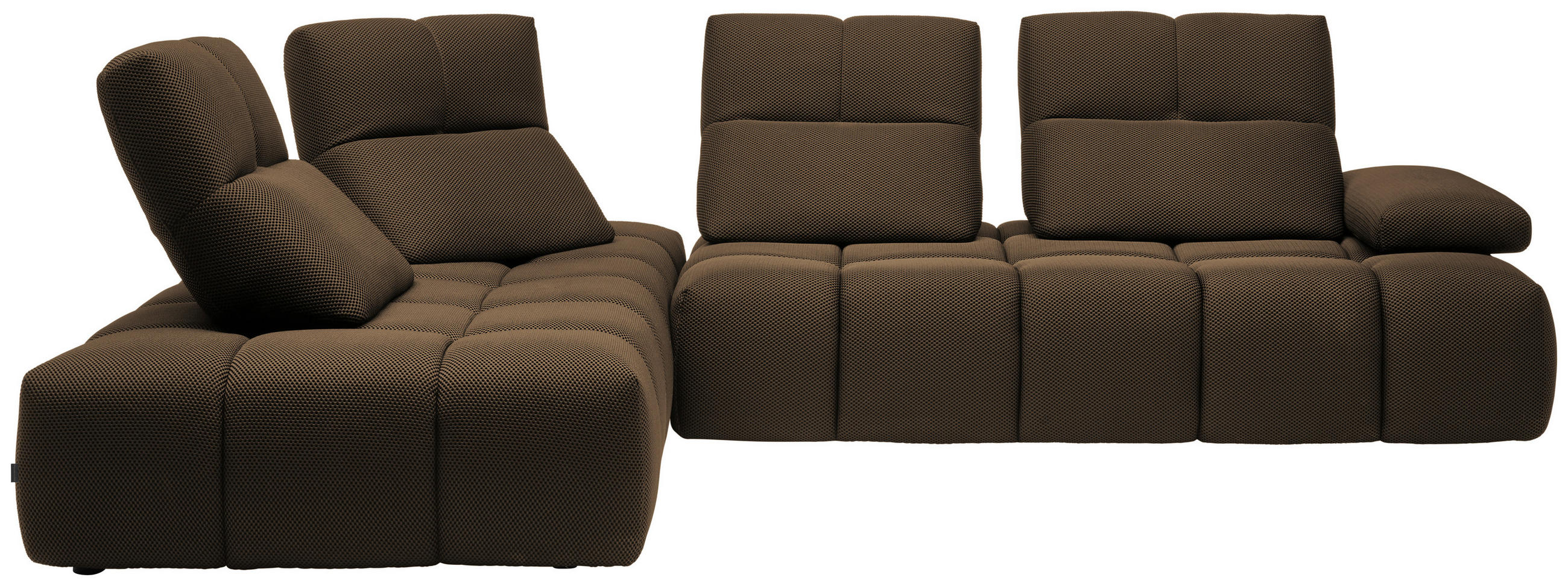 ECKSOFA in Struktur Taupe  233/313 cm  - Taupe/Schwarz, Design, Kunststoff/Textil (233/313cm) - Emilio Belluti