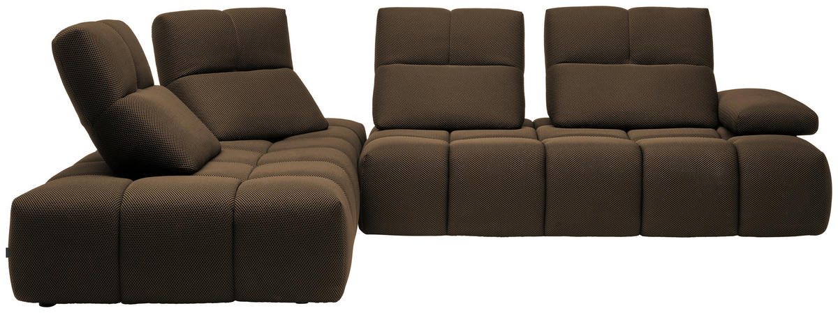 ECKSOFA in Struktur Taupe  233/313 cm  - Taupe/Schwarz, Design, Kunststoff/Textil (233/313cm) - Emilio Belluti