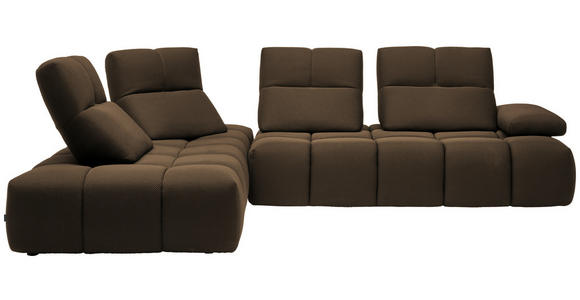 ECKSOFA in Struktur Taupe 233/313 cm - Taupe/Schwarz, Design, Kunststoff/Textil (233/313cm) - Emilio Belluti