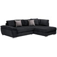 ECKSOFA in Webstoff Grau, Schwarz  - Chromfarben/Anthrazit, Design, Kunststoff/Textil (276/212cm) - Carryhome